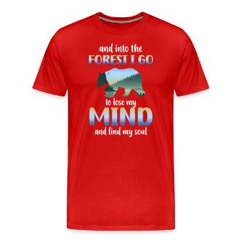 Natur Erholung Hirsch - Männer Premium Bio T-Shirt - Rot - Vorne - Damien (186cm)