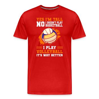 Sport Spielerin Beachball Team - Männer Premium Bio T-Shirt - Rot - Vorne - Damien (186cm)