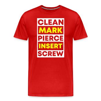 Piercer Job Body Jewelry Studio - Men's Premium Organic T-Shirt - red - Front - Damien (186cm)