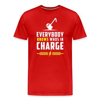 Thor Rune Valhalla Mjolnir - T-shirt bio Premium Homme - rouge - Devant - Damien (186cm)