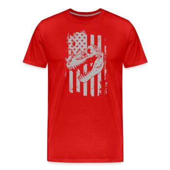 Dinosaur Triceratops Carnivore Fossil - Men's Premium Organic T-Shirt - red - Front - Damien (186cm)