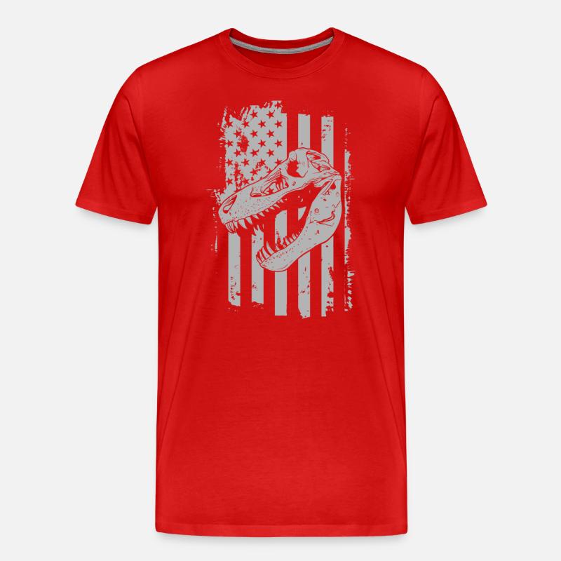 Dinosaurier Triceratops Fleischfresser Fossil - Männer Premium Bio T-Shirt - Rot