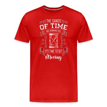 Sanduhr Sand Zeitreise - Männer Premium Bio T-Shirt - Rot - Vorne - Damien (186cm)