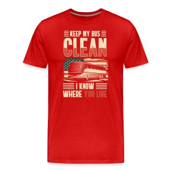 Fahrer Beruf Arbeit Kraftfahrer - Männer Premium Bio T-Shirt - Rot - Vorne - Damien (186cm)