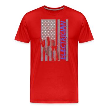 Electricité Craft Installateur Lightning - T-shirt bio Premium Homme - rouge - Devant - Damien (186cm)
