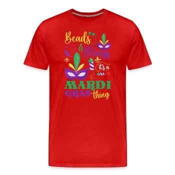 Mardi Gras Parade Mardi Tuesday - Men's Premium Organic T-Shirt - red - Front - Damien (186cm)