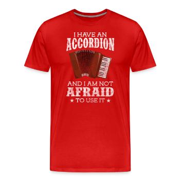 Musique, Culture, Orchestre, Musiciens - T-shirt bio Premium Homme - rouge - Devant - Damien (186cm)