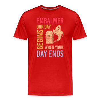 Bestatter Berufung - Männer Premium Bio T-Shirt - Rot - Vorne - Damien (186cm)