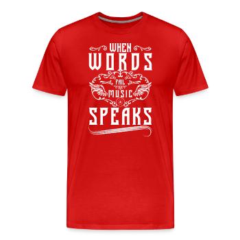 Music Techno Record - Men's Premium Organic T-Shirt - red - Front - Damien (186cm)