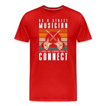 Musik Lifestyle Kreativ - Männer Premium Bio T-Shirt - Rot - Vorne - Damien (186cm)