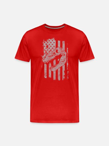 Dinosaur Raptor Stegosaurus Museum - Men's Premium Organic T-Shirt - red