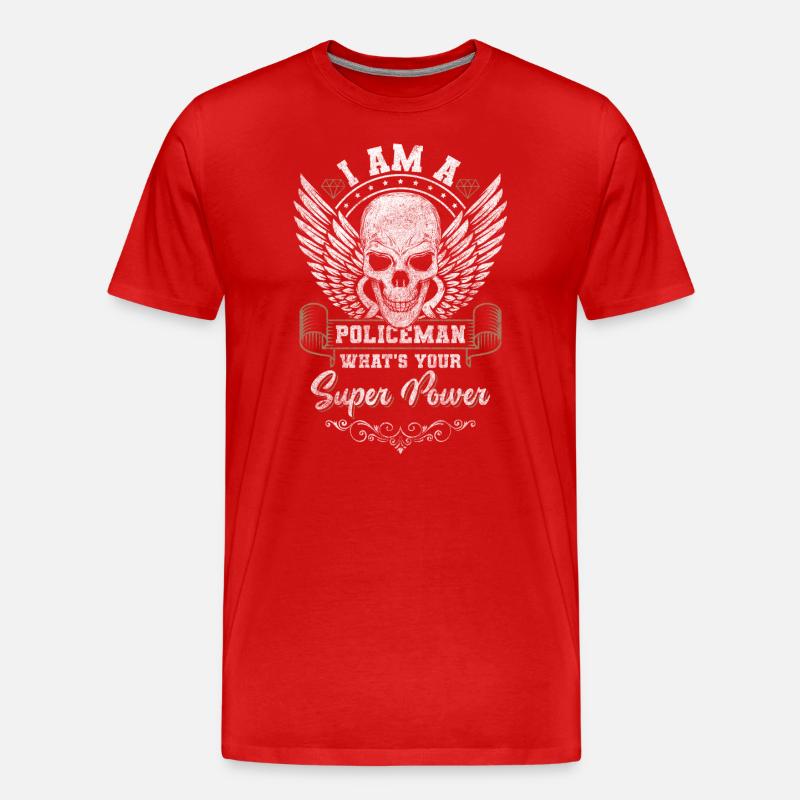 Polizei Beruf Kommisar Handschellen - Männer Premium Bio T-Shirt - Rot
