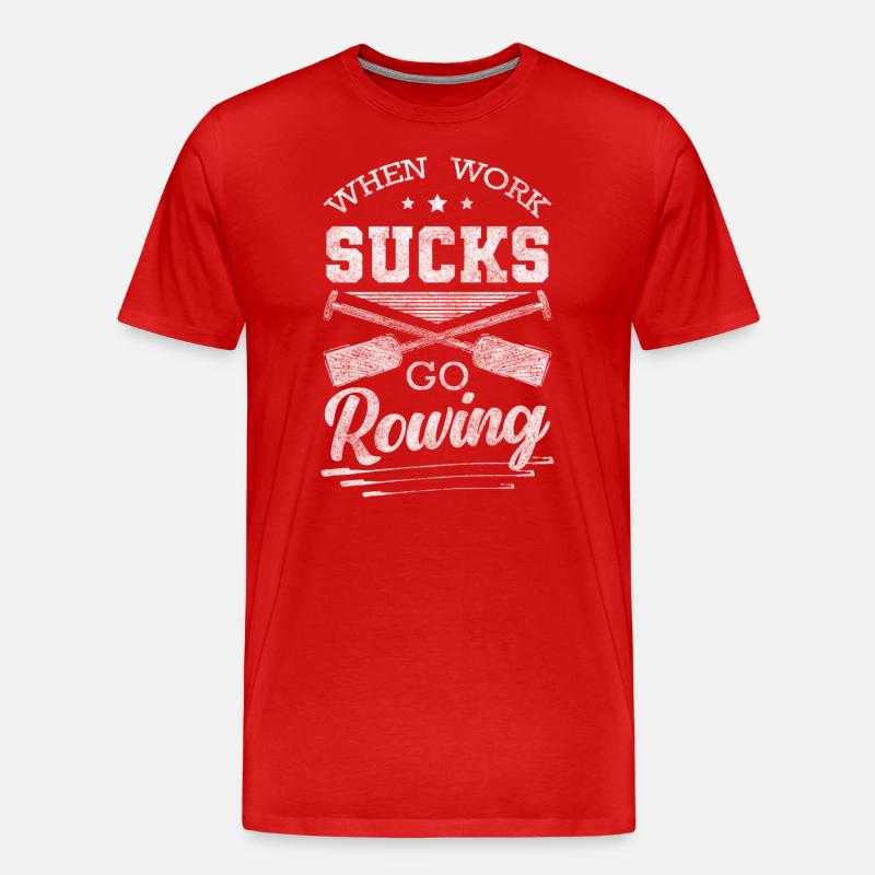 Rudern Steuermann Kayak - Männer Premium Bio T-Shirt - Rot