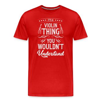 Musicien Violoniste Musique classique Performance - T-shirt bio Premium Homme - rouge - Devant - Damien (186cm)
