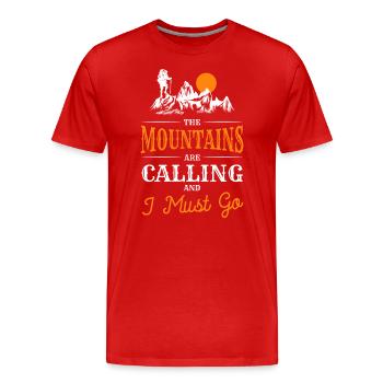 Climbing Nature Lover Climbing Wall Outdoor - Men's Premium Organic T-Shirt - red - Front - Damien (186cm)