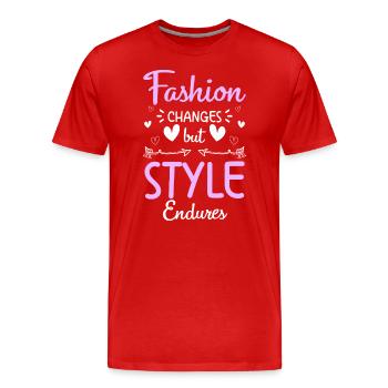 Défilé de vêtements de mode - T-shirt bio Premium Homme - rouge - Devant - Damien (186cm)
