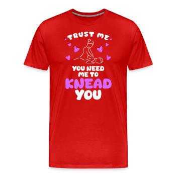 Wellness Entspannen Pflege - Männer Premium Bio T-Shirt - Rot - Vorne - Damien (186cm)
