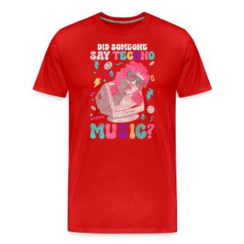 Techno Dubstep Raver - T-shirt bio Premium Homme - rouge - Devant - Damien (186cm)