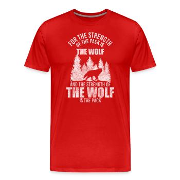 Wölfe Rudel Stärke Natur - Männer Premium Bio T-Shirt - Rot - Vorne - Damien (186cm)