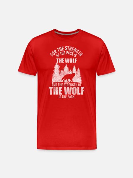 Wolves Pack Strength Nature - Men's Premium Organic T-Shirt - red
