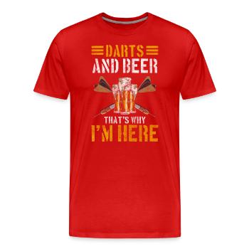 Darts Ziel Wettkampf - Männer Premium Bio T-Shirt - Rot - Vorne - Damien (186cm)