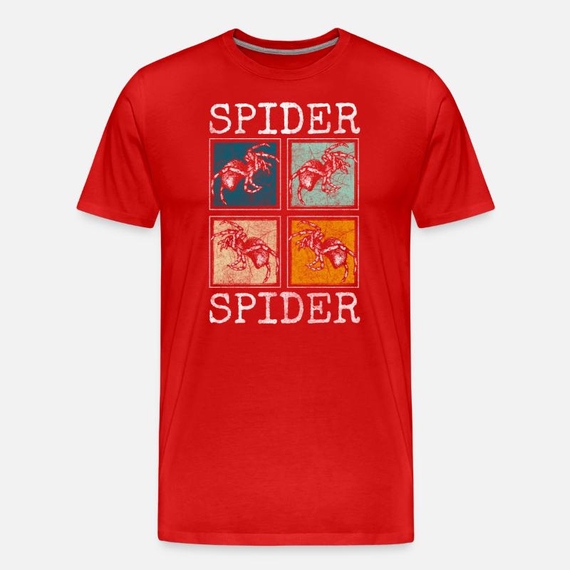 Spider Web Arachnid Hunter Phobia - Men's Premium Organic T-Shirt - red