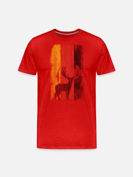 Drapeau allemand 2 et chasse - - T-shirt bio Premium Homme - rouge