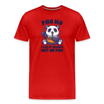 Drôle Pho Panda mignon mangeant Pho - T-shirt bio Premium Homme - rouge - Devant - Damien (186cm)
