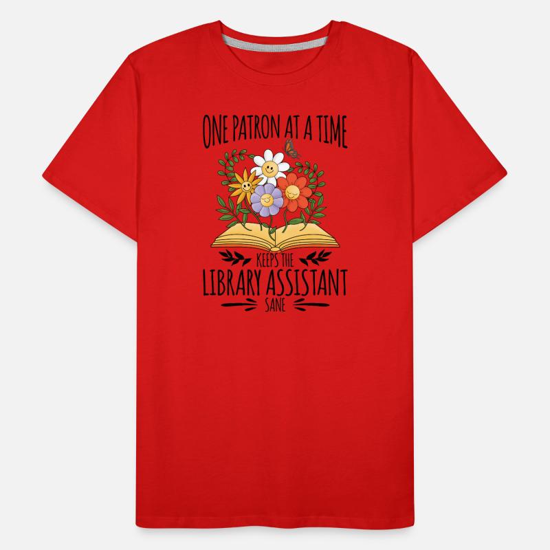 Aide de bibliothèque Drôle Assistant de bibliothèque T-shirt bio Premium Homme