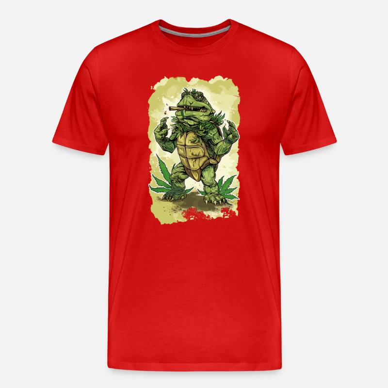 Cannabis Schildkröte Turtle THC CBD - Männer Premium Bio T-Shirt - Rot
