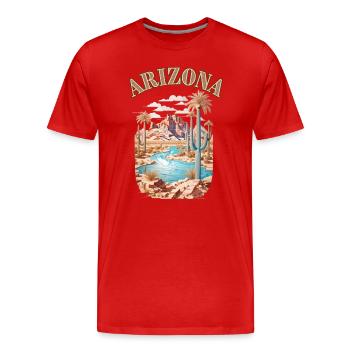 ARIZONA Wüste - Männer Premium Bio T-Shirt - Rot - Vorne - Damien (186cm)
