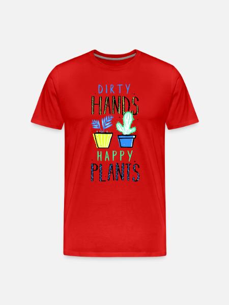 dirty hands happy plants - Men's Premium Organic T-Shirt - red