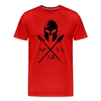 Sparta - Männer Premium Bio T-Shirt - Rot - Vorne - Damien (186cm)