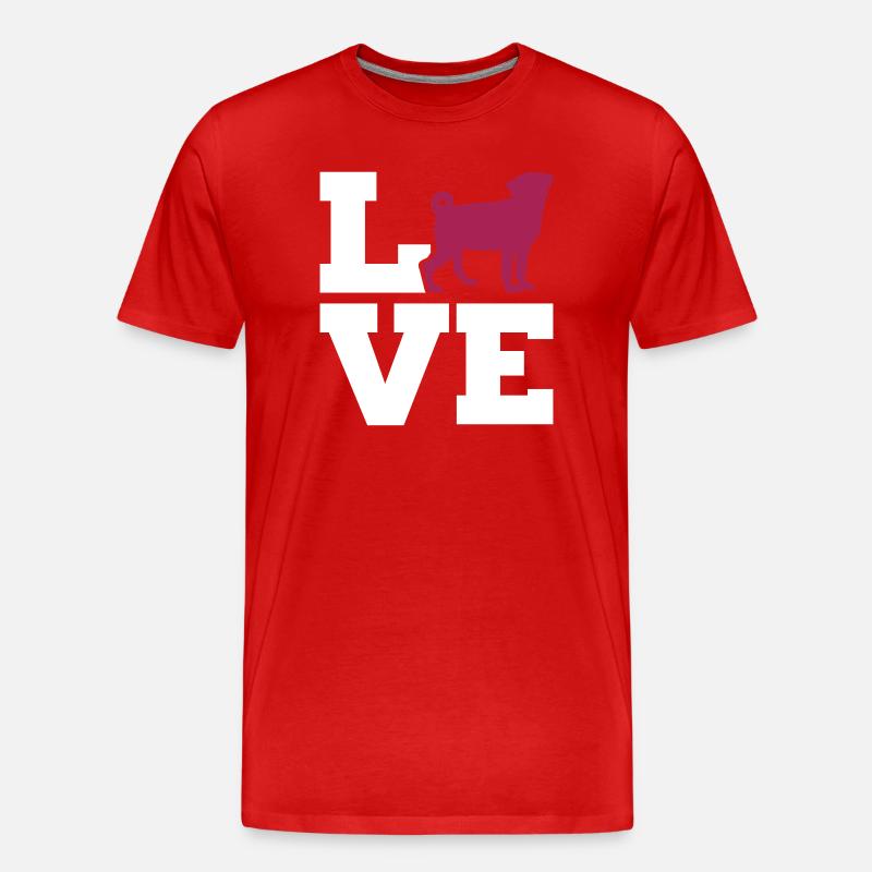 Mops - Männer Premium Bio T-Shirt - Rot