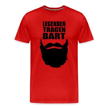 Bart Schnurrbart lustiger Spruch lustige Sprüche - Männer Premium Bio T-Shirt - Rot - Vorne - Damien (186cm)