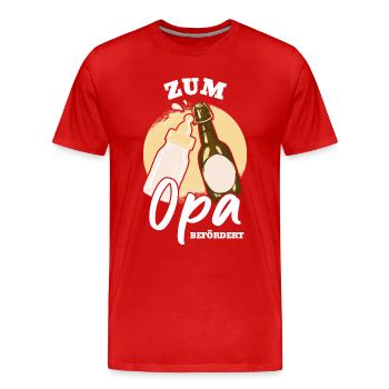 Opa 2024 in Bearbeitung Befördert zum Opa - Männer Premium Bio T-Shirt - Rot - Vorne - Damien (186cm)