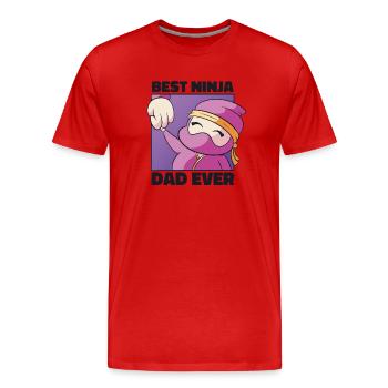 Vatertag Ninja Papa Kampfsport Papa Lustig - Männer Premium Bio T-Shirt - Rot - Vorne - Damien (186cm)