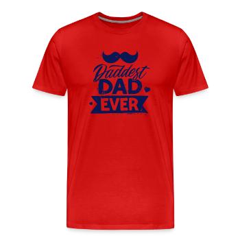 Papa aller Zeiten lustiger Vatertag mit Schnurrbart - Männer Premium Bio T-Shirt - Rot - Vorne - Damien (186cm)
