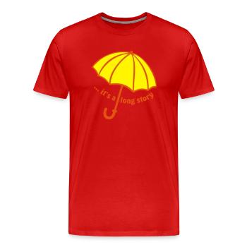 it's a long story / Umbrella - Men's Premium Organic T-Shirt - red - Front - Damien (186cm)