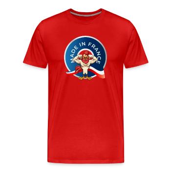 MADE IN FRANCE - T-shirt bio Premium Homme - rouge - Devant - Damien (186cm)