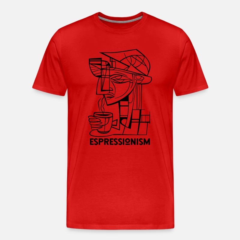 Espressionism - Espresso - Kaffee trinken - Männer Premium Bio T-Shirt - Rot