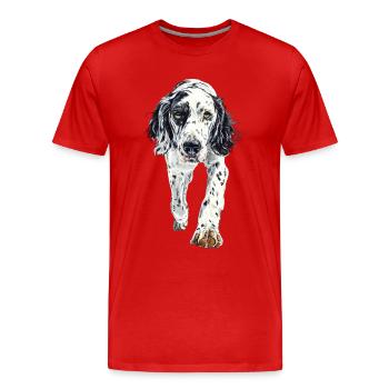Englischer Setter - Männer Premium Bio T-Shirt - Rot - Vorne - Damien (186cm)