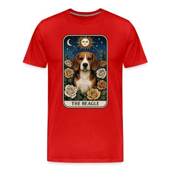 Beagle - Männer Premium Bio T-Shirt - Rot - Vorne - Damien (186cm)