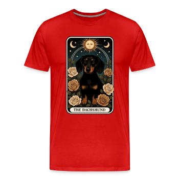 Dackel - Männer Premium Bio T-Shirt - Rot - Vorne - Damien (186cm)