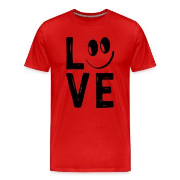Love Smile Love Hearts Hearts Laugh Happy - Men's Premium Organic T-Shirt - red - Front - Damien (186cm)