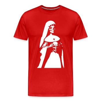 Captivez avec le surnaturel dans Horror Nun, Sa - T-shirt bio Premium Homme - rouge - Devant - Damien (186cm)