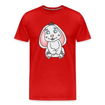 Süßer Hase mit Schlappohren - Männer Premium Bio T-Shirt - Rot - Vorne - Damien (186cm)