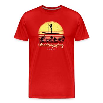 Stand up paddle planche Vintage Retro Sport - T-shirt bio Premium Homme - rouge - Devant - Damien (186cm)