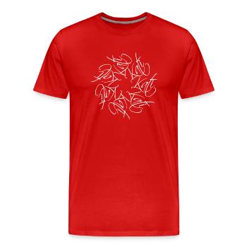 Kati Nom Nom Mandala - T-shirt bio Premium Homme - rouge - Devant - Damien (186cm)