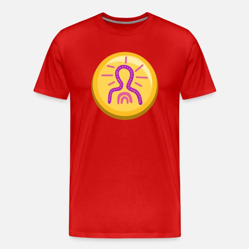 Meditations Sticker Icon Zen - Männer Premium Bio T-Shirt - Rot
